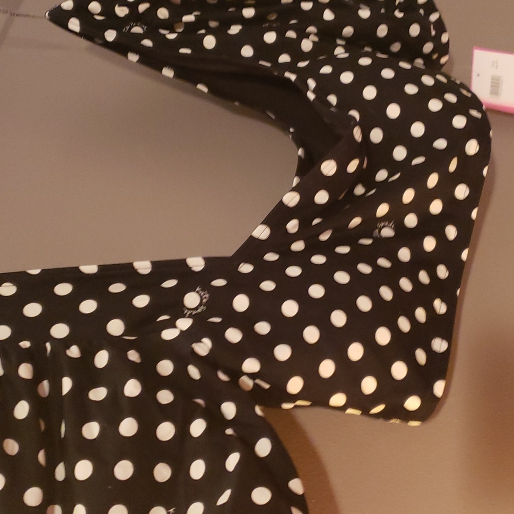 kate spade black poke a dot bathing suit